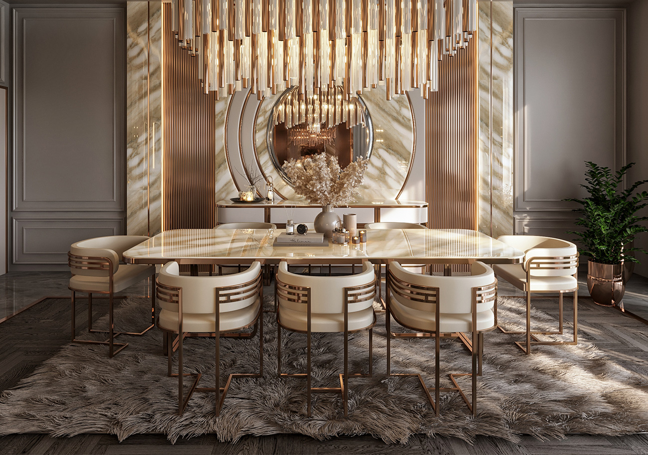 디에고 대리석 8인용 명품 식탁 세트 가구 (지브라노 ZEBRANO) 