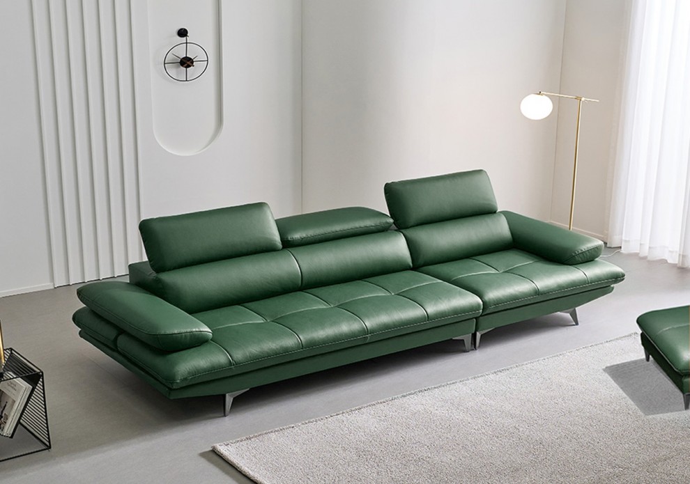 [전시]푸엘라 이태리 천연 소가죽 4인용 팔걸이 스윙 소파