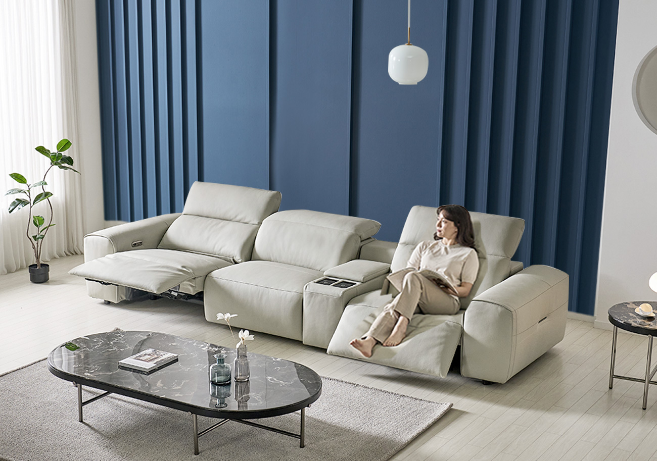 벨라노 천연 소가죽 3인/4인/6인용 리클라이너 명품 가구 소파