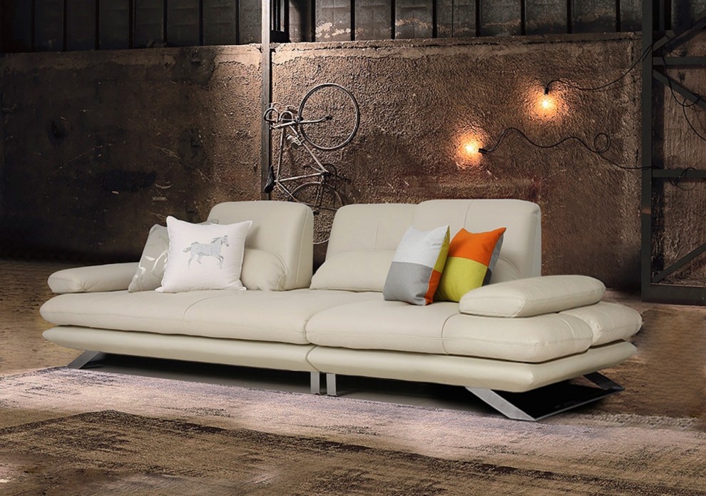 [특가]크로이 천연 통가죽 4인 스윙 소파