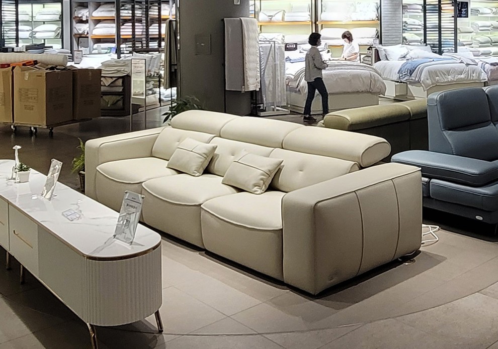 [전시]란타나 천연 통가죽 4인용 소파