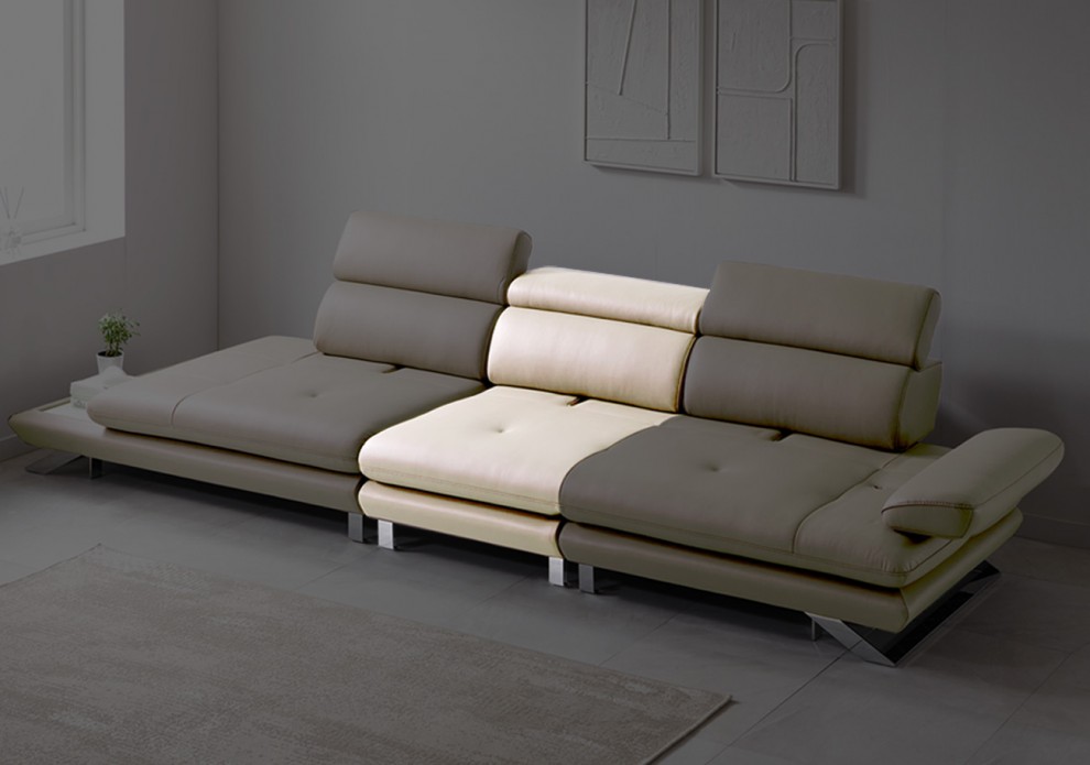 [전시]에리카 천연면피 소가죽 중간 1인 소파