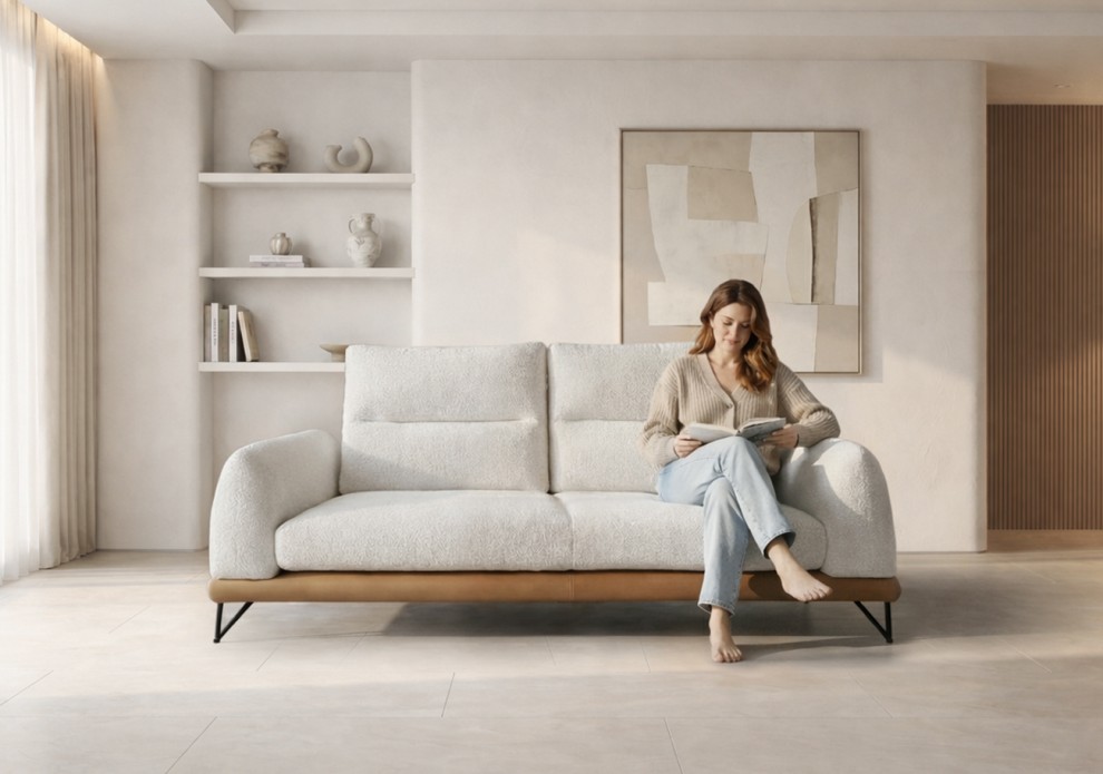 레스티 부클레 패브릭 3인용 스윙 소파