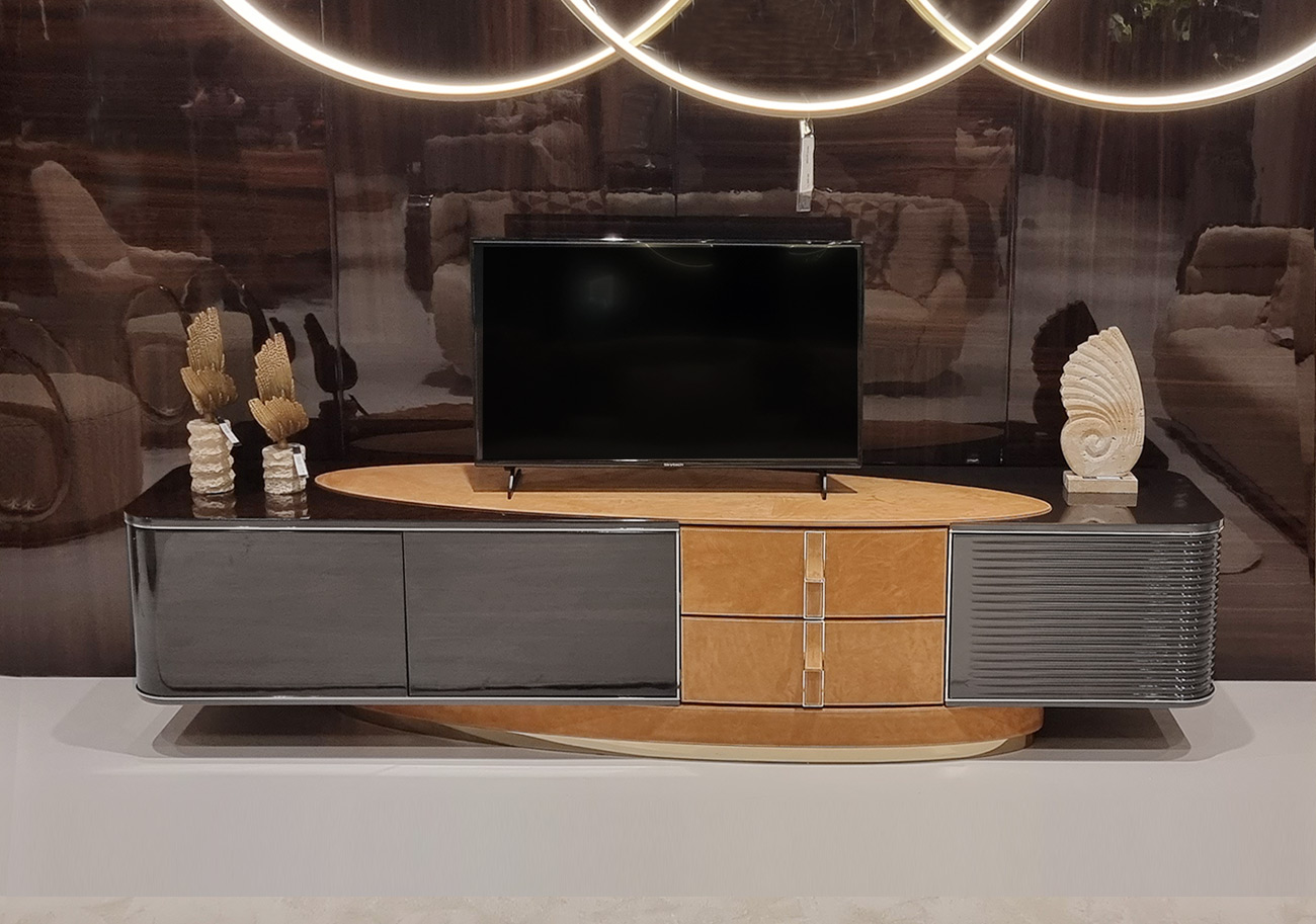 메두사 누벅가죽 거실장 명품 가구(지브라노 ZEBRANO) 