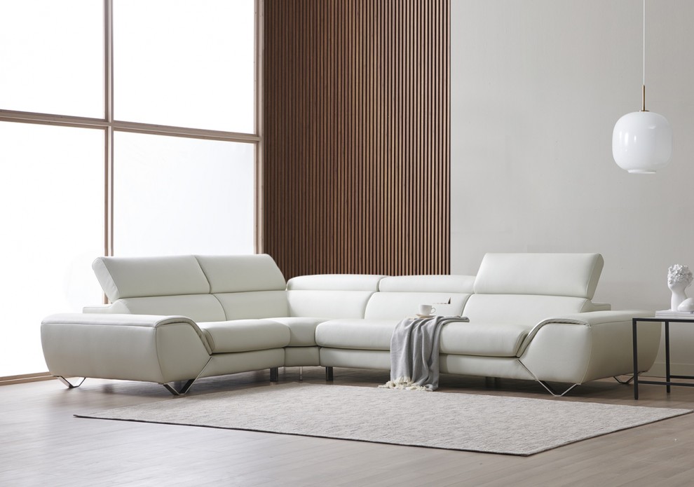 [전시]알렌 천연 통가죽 4인 코너형 소파