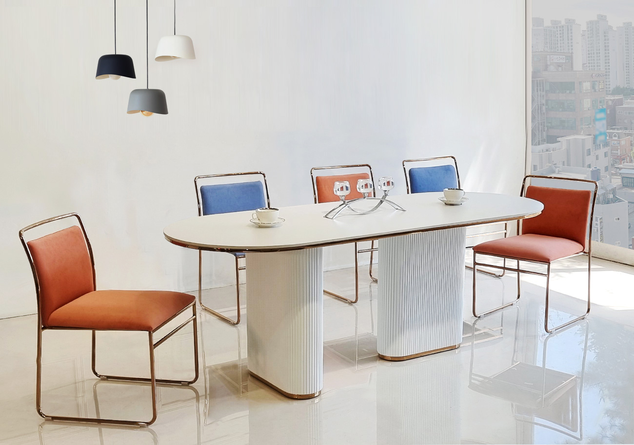 프레시아 세라믹 4인/6인용 식탁 세트(킹덤/샤넬)