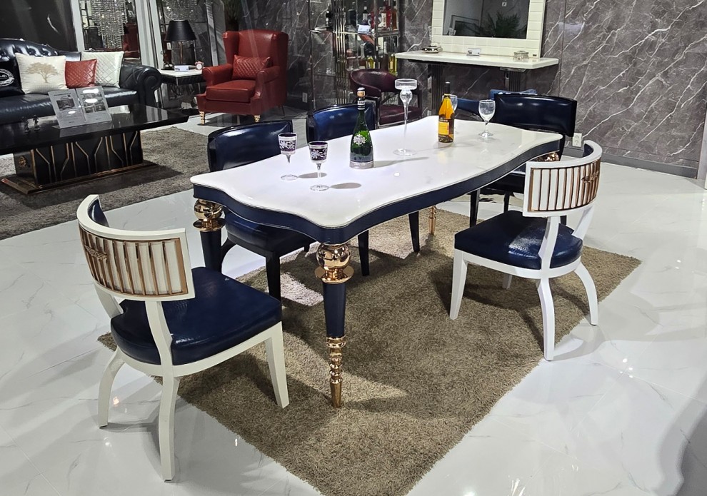 [전시] 루치아 대리석 6인용 명품 식탁 세트 가구