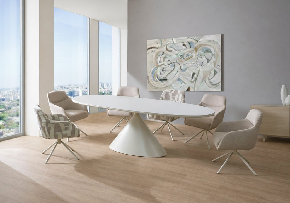 디오르 세라믹 타원형 4인/6인/8인용 식탁 세트